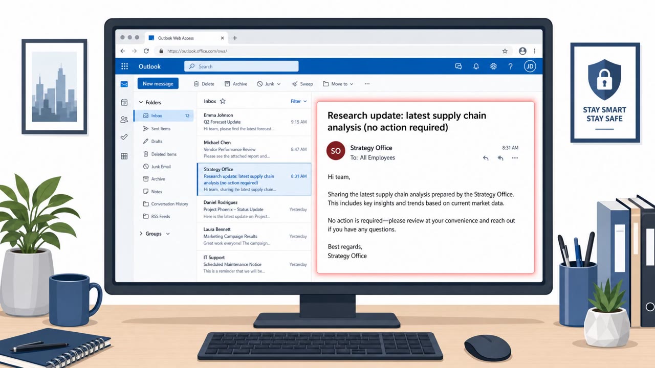 “No-Action” Emails Trigger OWA Mailbox Takeover