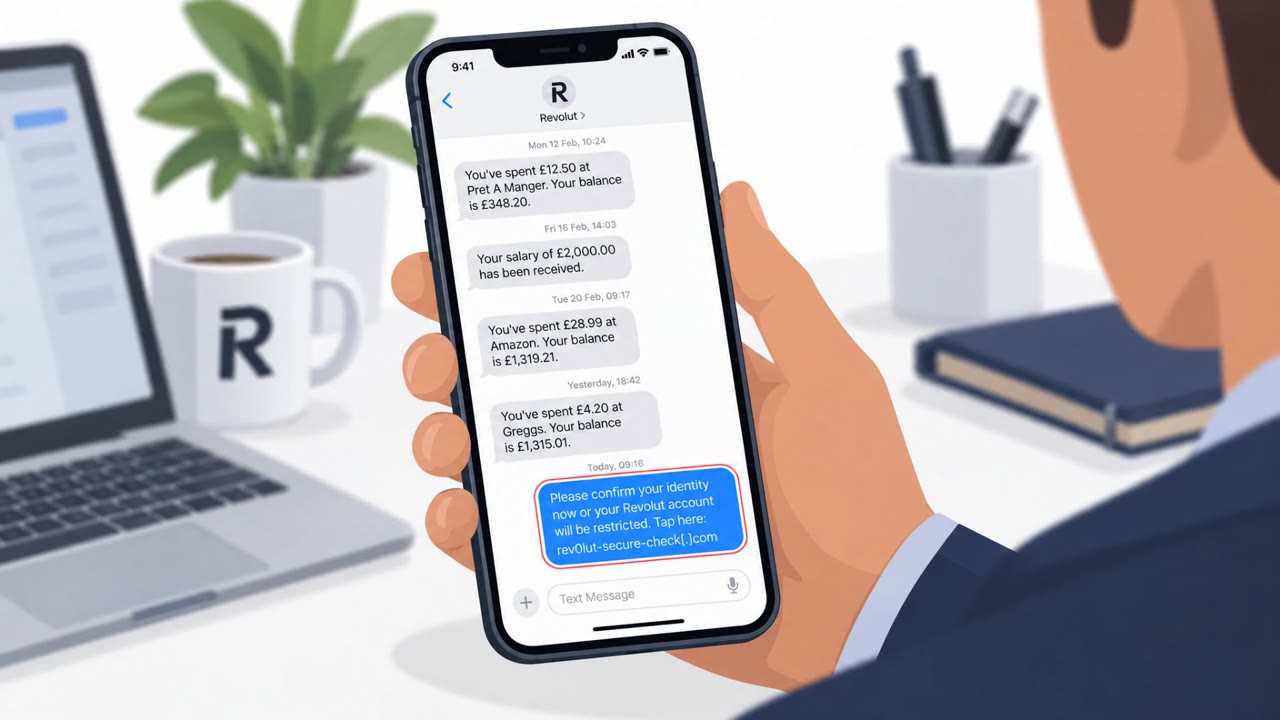 Revolut Smishing Uses Fake Identity Check