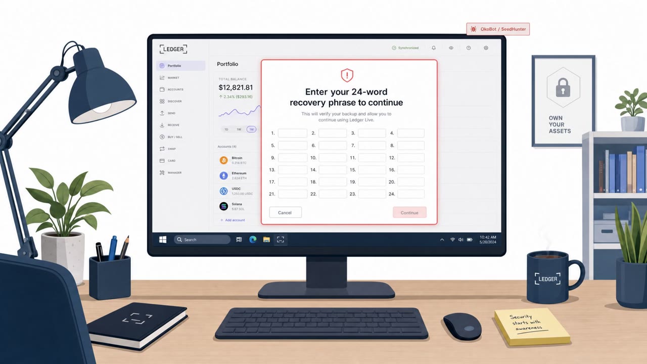 OkoBot Fakes Wallet App Screens to Steal Seed Phrases
