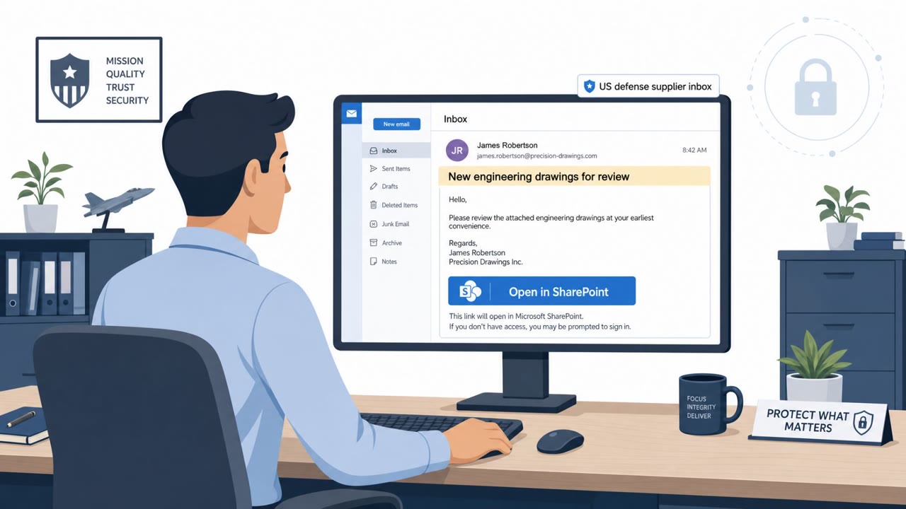 Defense Supplier Hit by Fake Microsoft Share Link