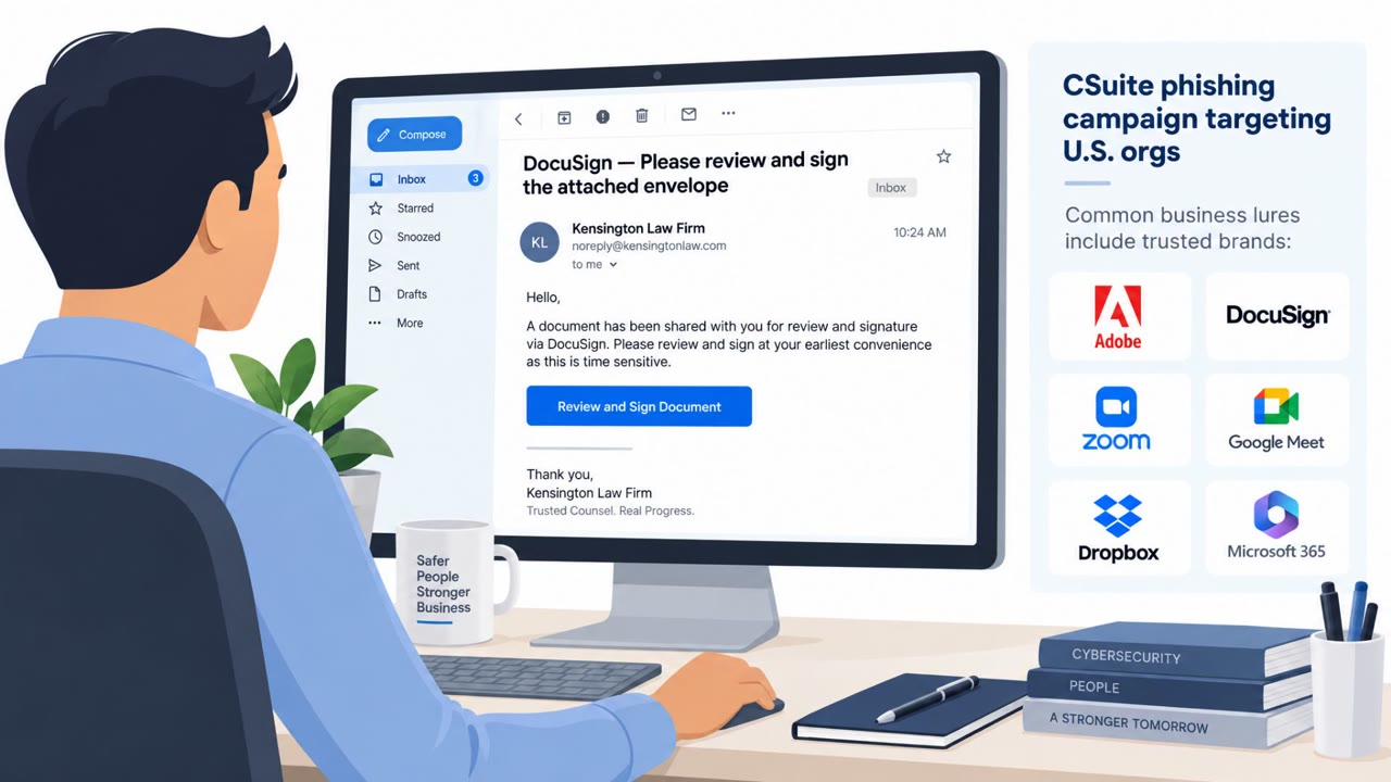 CSuite Phish Steals M365 Sessions, Installs RMM