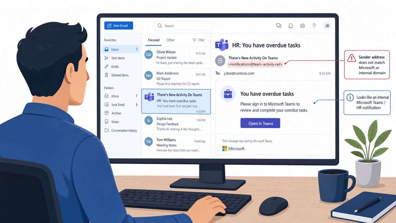Teams HR Phish Used Real Microsoft Login Flow