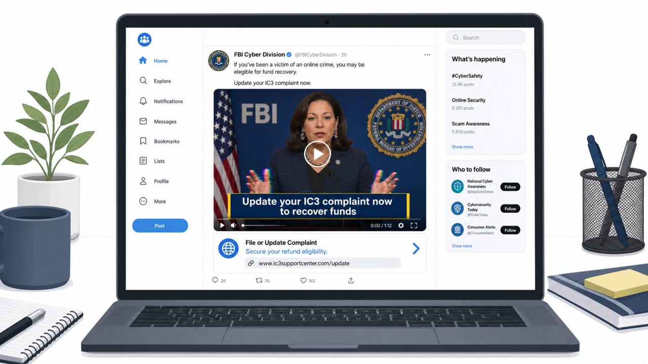 Deepfake FBI Videos Push Victims to Fake IC3 Sites