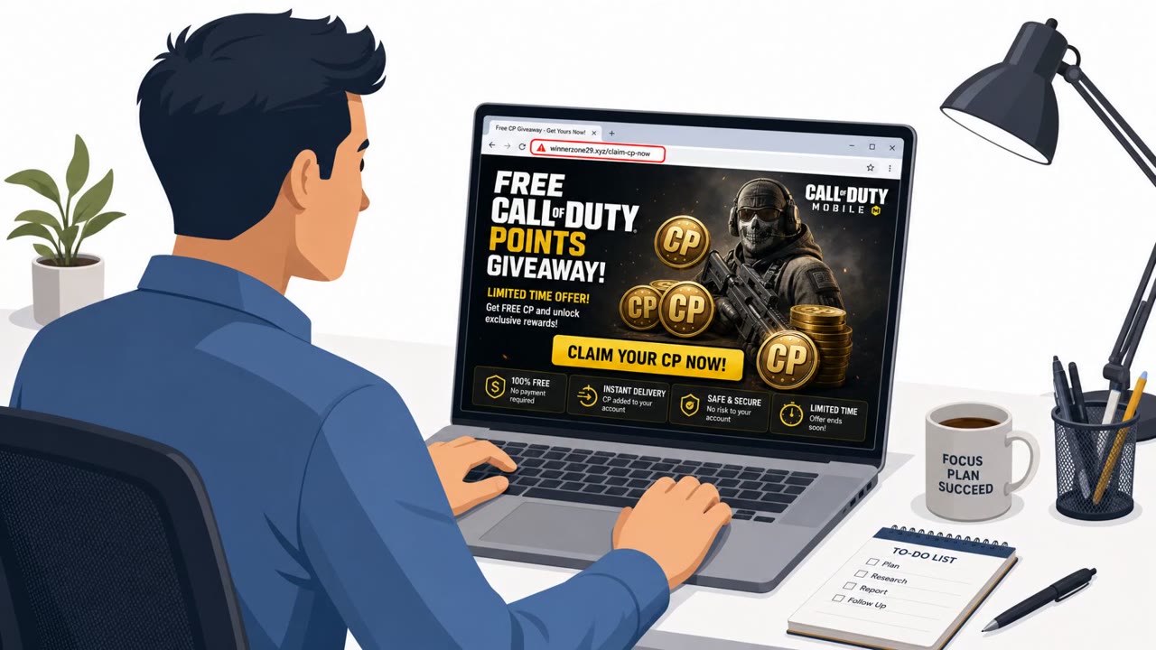 Fake Free COD Points Scam Steals Logins and 2FA