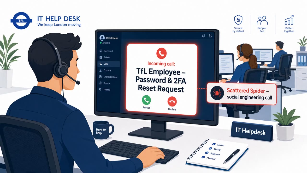 Scattered Spider Duped TfL Helpdesk to Reset 2FA