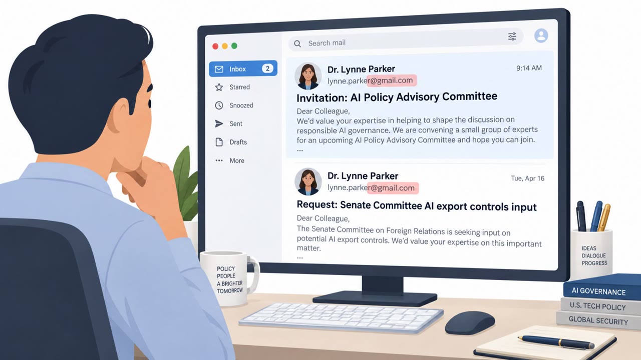 Fake AI Advisory Invites Lure US Policy Targets