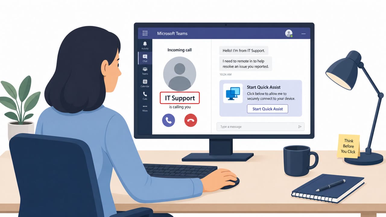 Fake Teams “IT Support” Calls Hijack PCs via Quick Assist