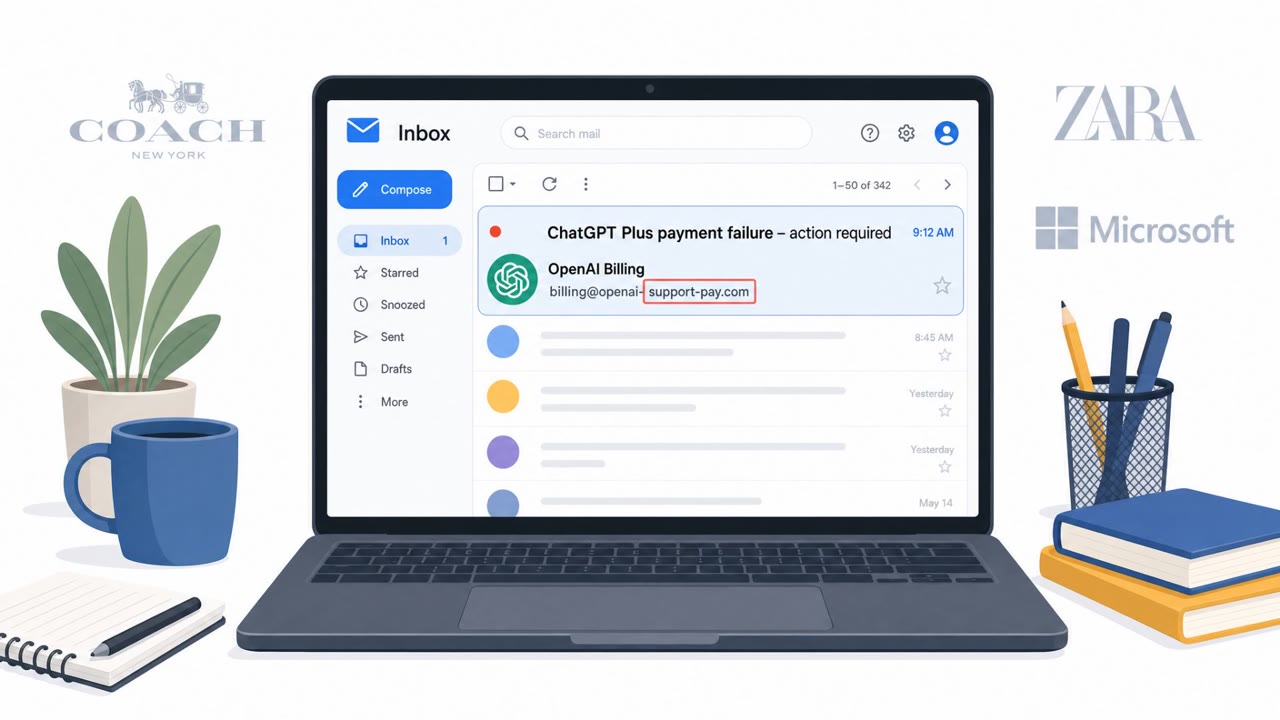 Fake ChatGPT Billing Emails Steal Card Details