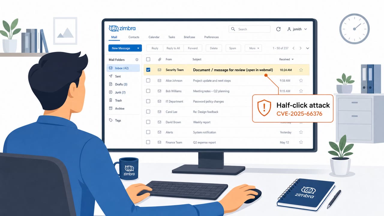 TA488 “Half-Click” Emails Hack Zimbra Webmail