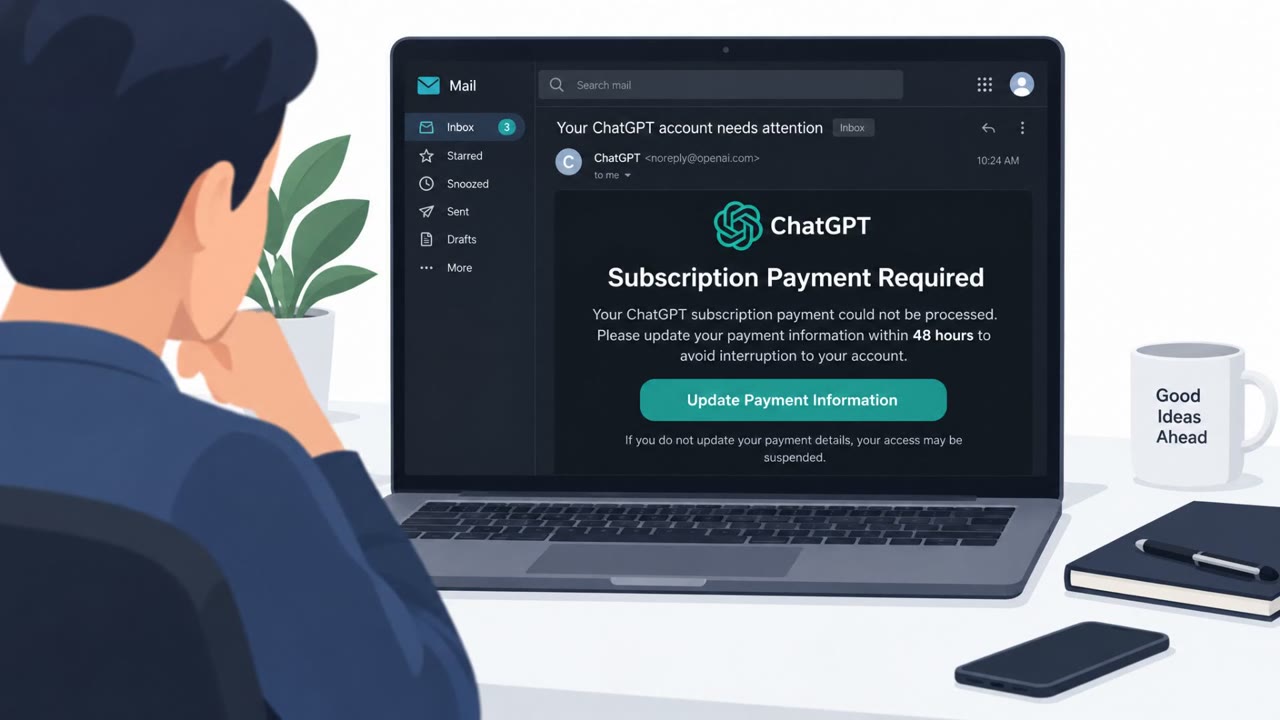 Fake ChatGPT Invoice Steals Login Credentials